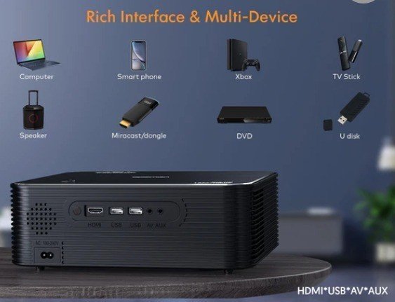 Apeman LC650 Projecteur Home Cinéma Full HD 1080P 4K HDMI USB LED 50–300″ Neuf - Image 4