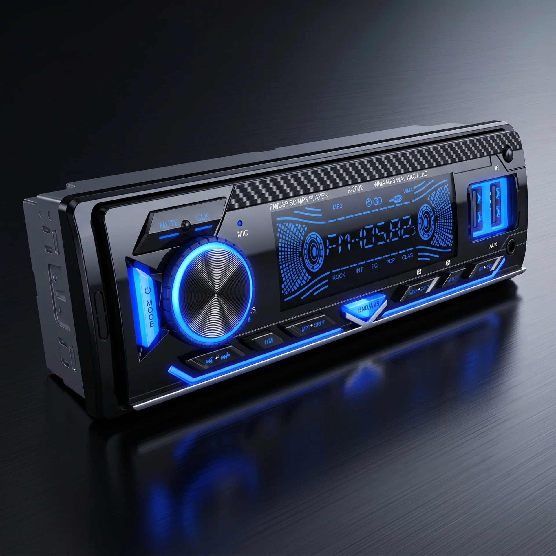 DAZZMO Autoradio N2002 Bluetooth 5.0 1 DIN USB TF RDS 7 Couleurs Mains Libres