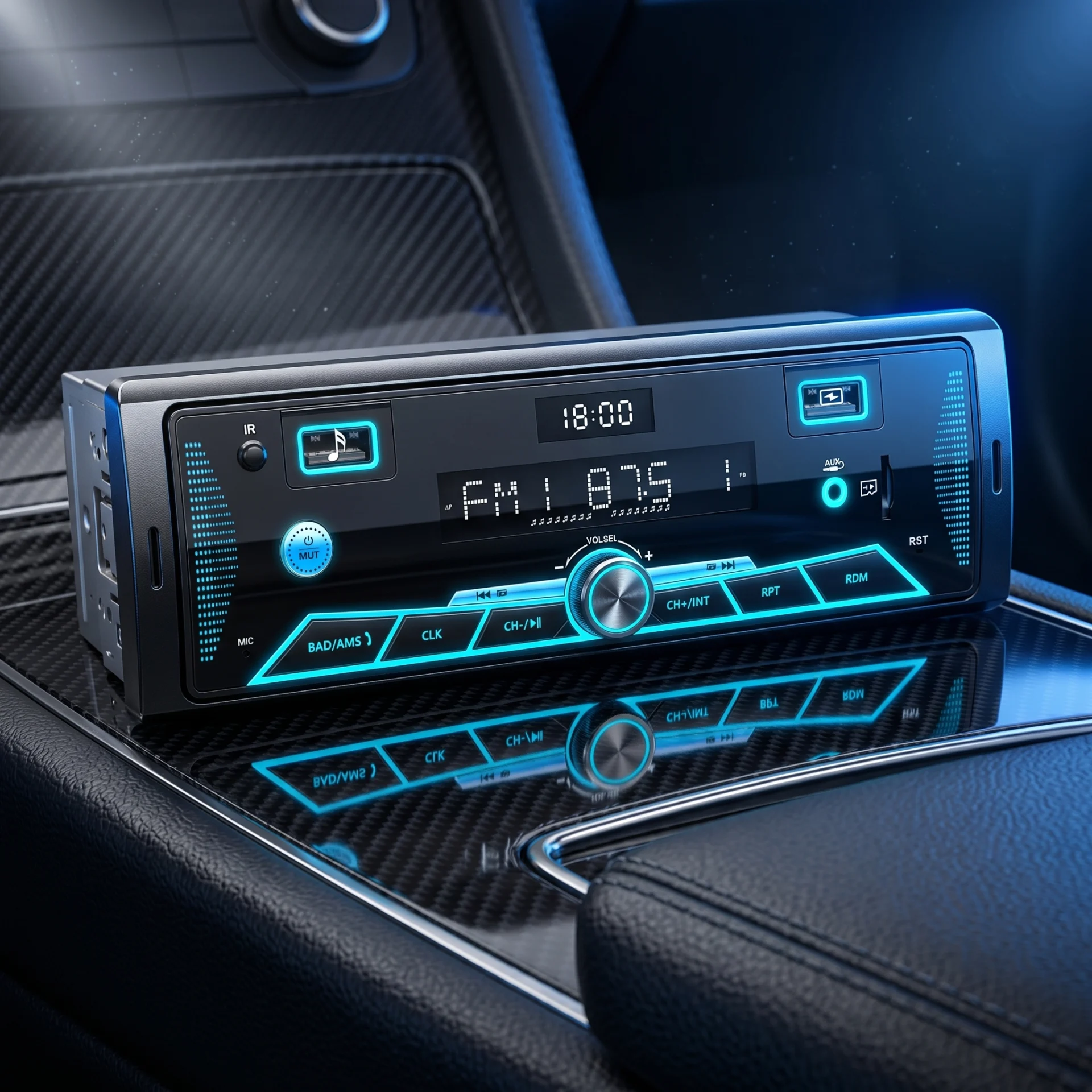 Autoradio Bluetooth R2210 Voiture 12V RDS FM USB LCD