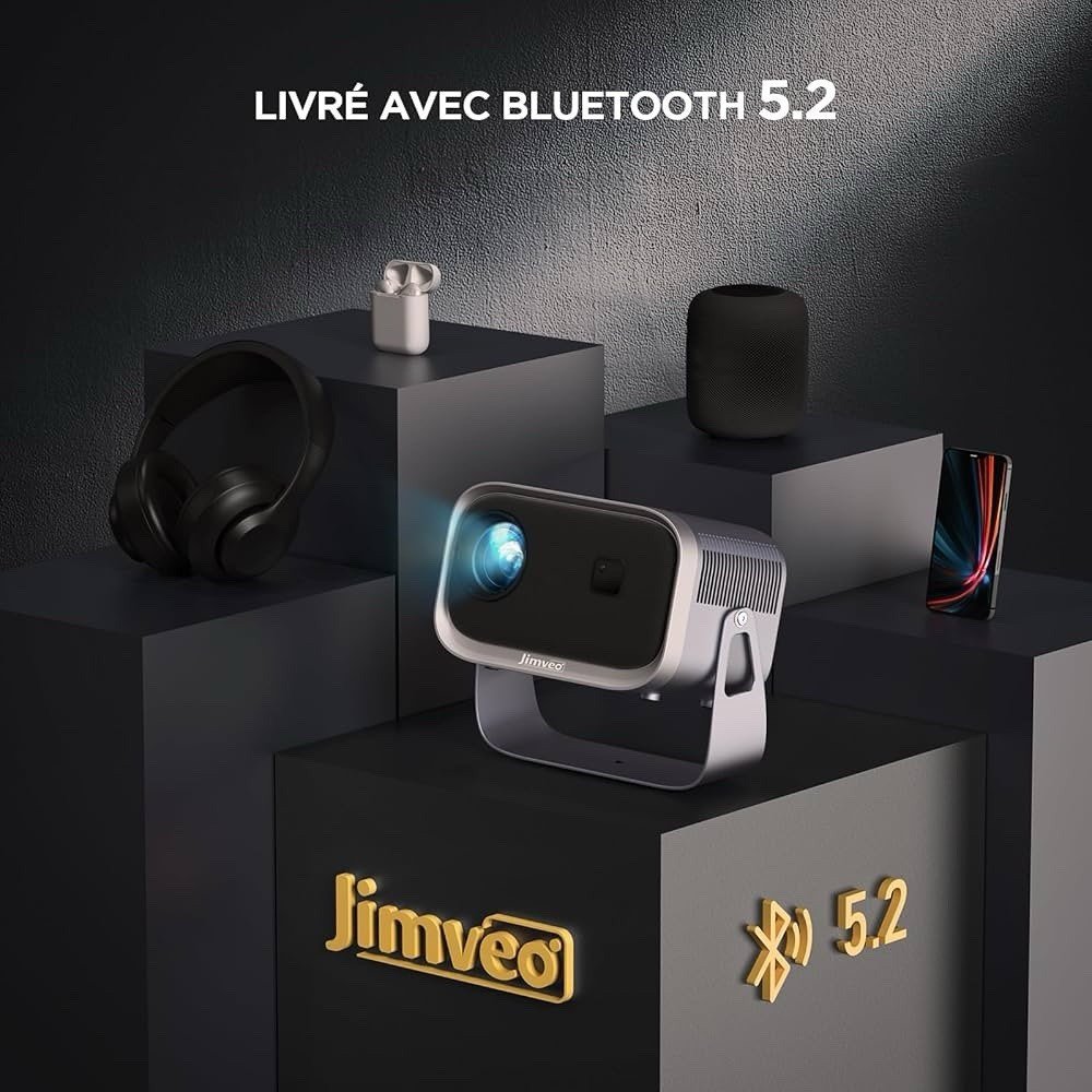 Mini Projecteur Jimveo E18 1080P Home Cinema Bluetooth Wi‑Fi Portable 360° - Image 6