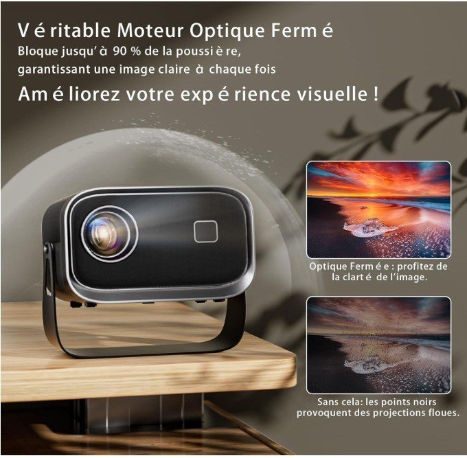 Mini Projecteur Jimveo E18 1080P Home Cinema Bluetooth Wi‑Fi Portable 360° - Image 9