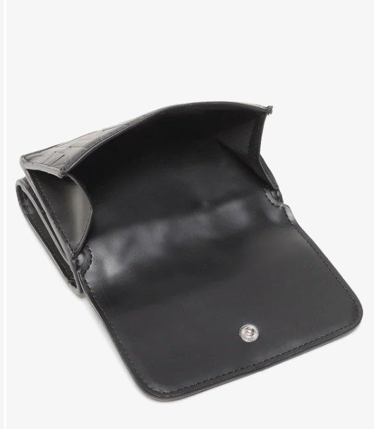 Portefeuille Armani Exchange Noir Femme Matelassé Logo A|X Neuf Luxe Authentique - Image 3