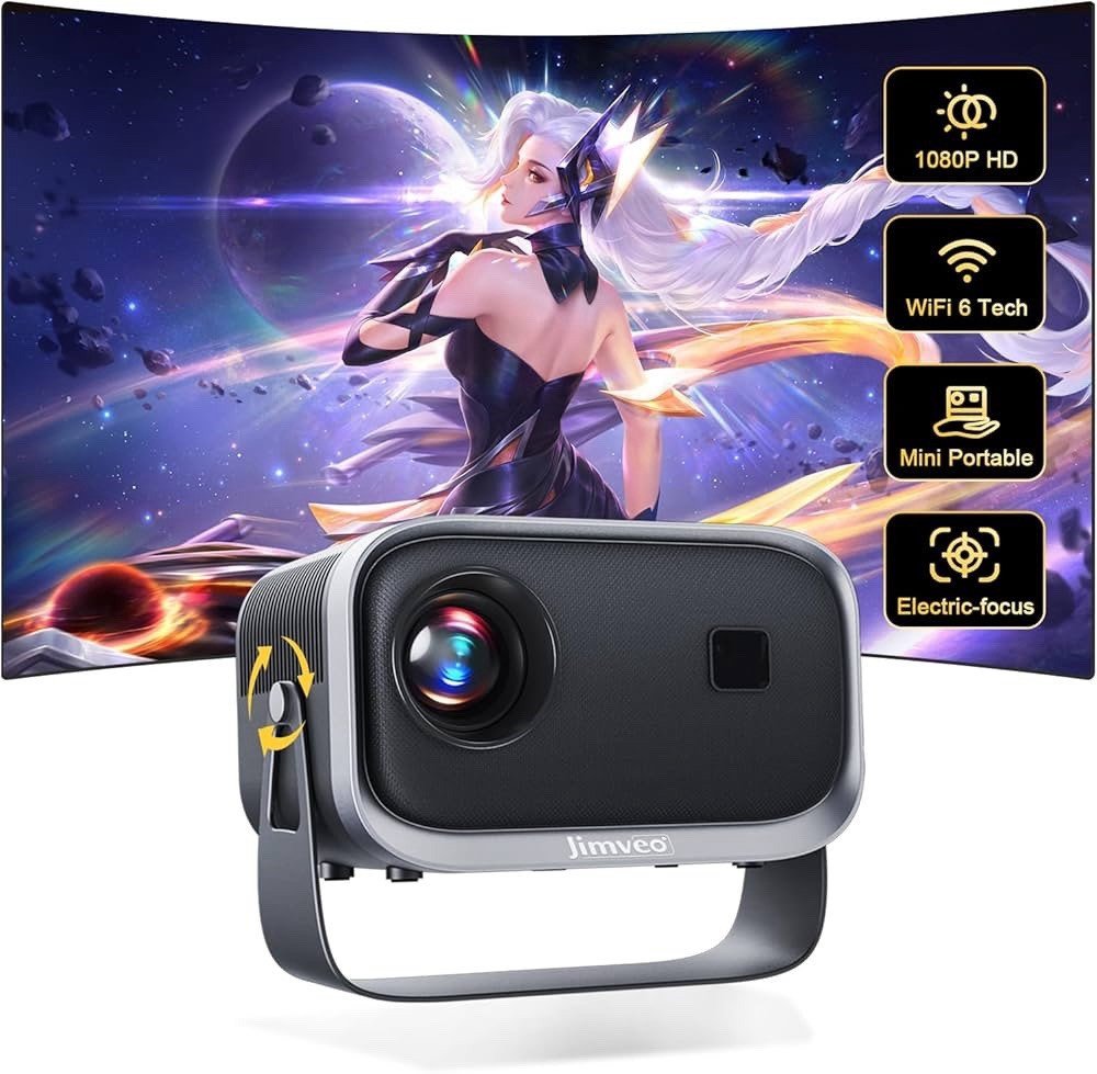 Projecteur mini｜1080 P｜Home Cinema ｜Jimveo｜E 18 ｜réglable à 360 °｜bluetooth ｜