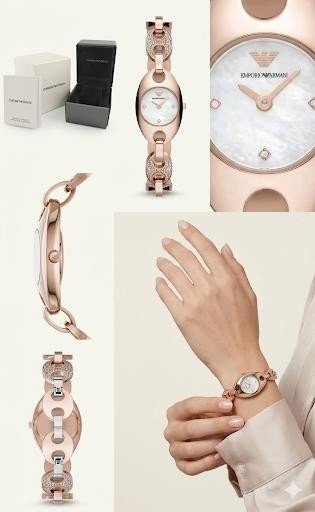 Emporio Armani AR11377 Montre Femme Quartz Or Rose Acier Inoxydable Luxe Cadeau - Image 2