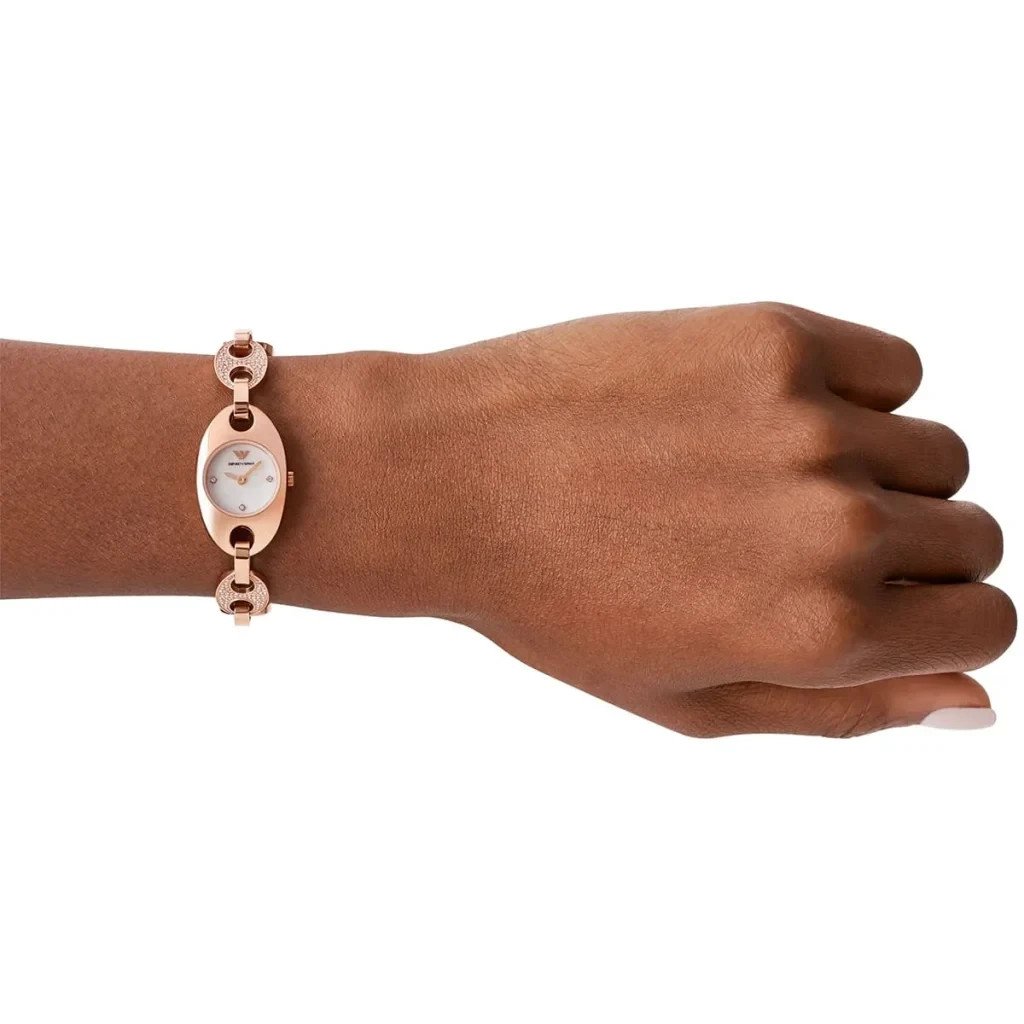 Emporio Armani AR11377 Montre Femme Quartz Or Rose Acier Inoxydable Luxe Cadeau - Image 6