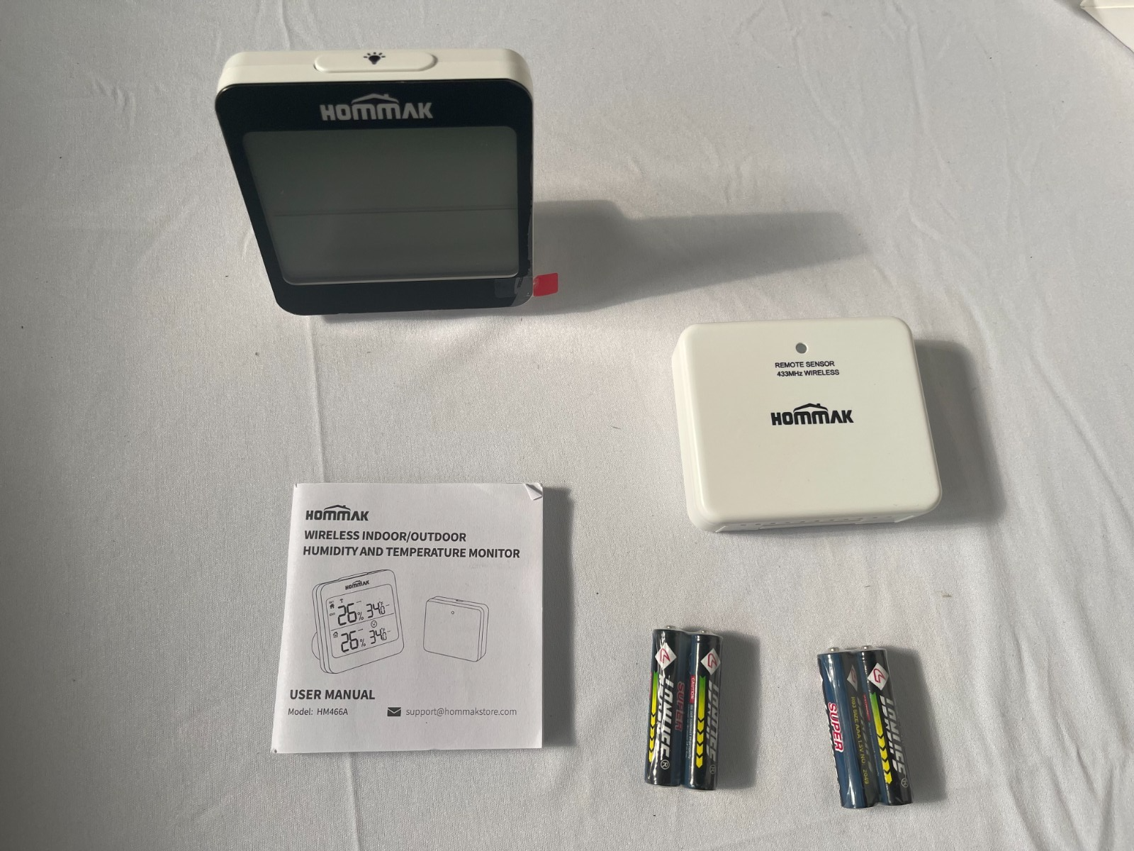 Hommak HM466Athermomètre / hygromètre numérique Intérieur Extérieur Sans Fil LCD