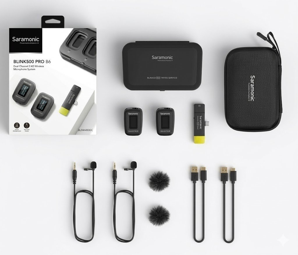 Saramonic Blink 500 Pro B6 Wireless Lavalier Microphone for Smartphone Camera
