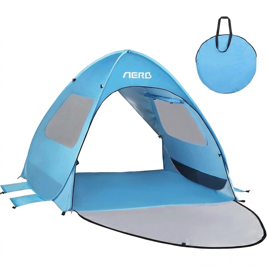 Tente de Plage 150x130 cm Anti-UV – Abri Soleil Léger Ventilé Camping Famille