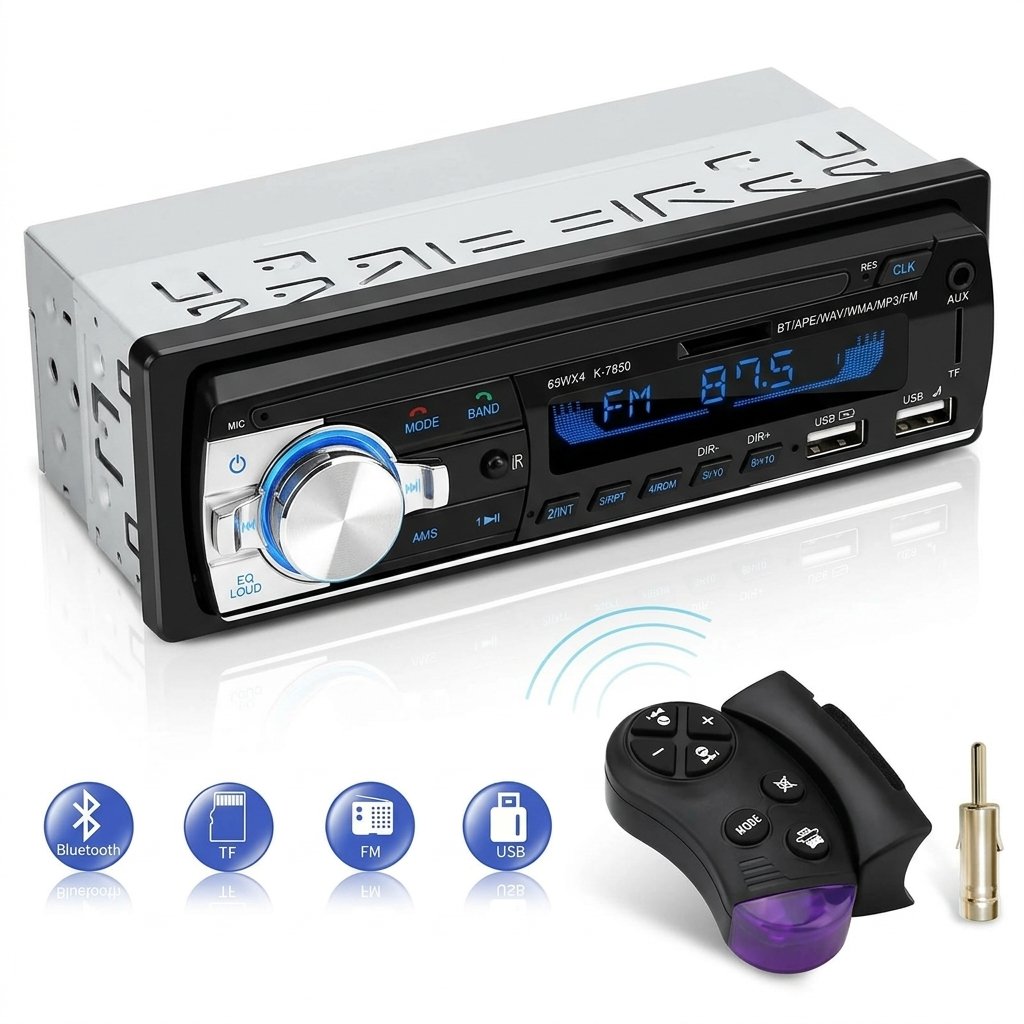 Autoradio Bluetooth USB SD FM/AM 1DIN + Télécommande + Livraison Gratuite FR