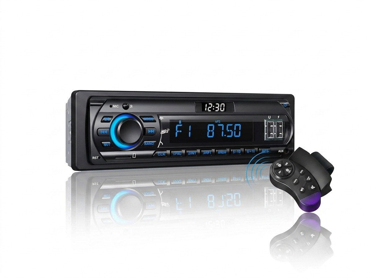 Autoradio 1DIN Bluetooth USB AUX FM RDS MP3 Mains Libres Universel Voiture Stéré