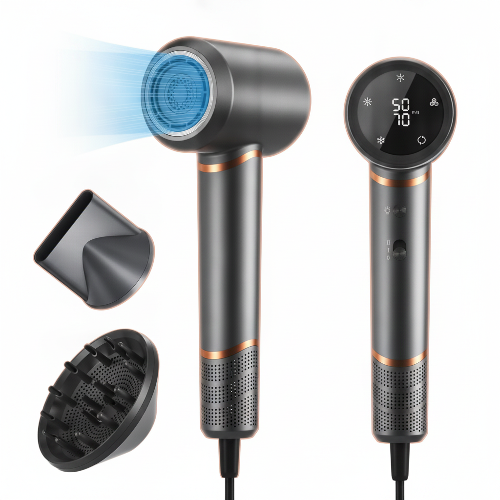 Sèche-Cheveux Ionique Professionnel 1400W | Haute Vitesse 110 000 RPM | Séchage
