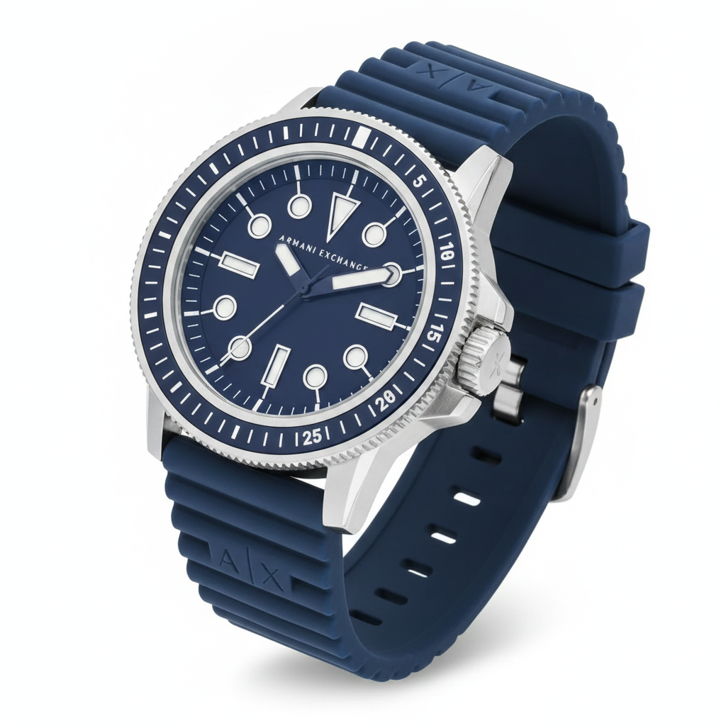 Montre｜ Armani AX1851｜  en acier inoxydable ｜avec bracelet ｜en silicone
