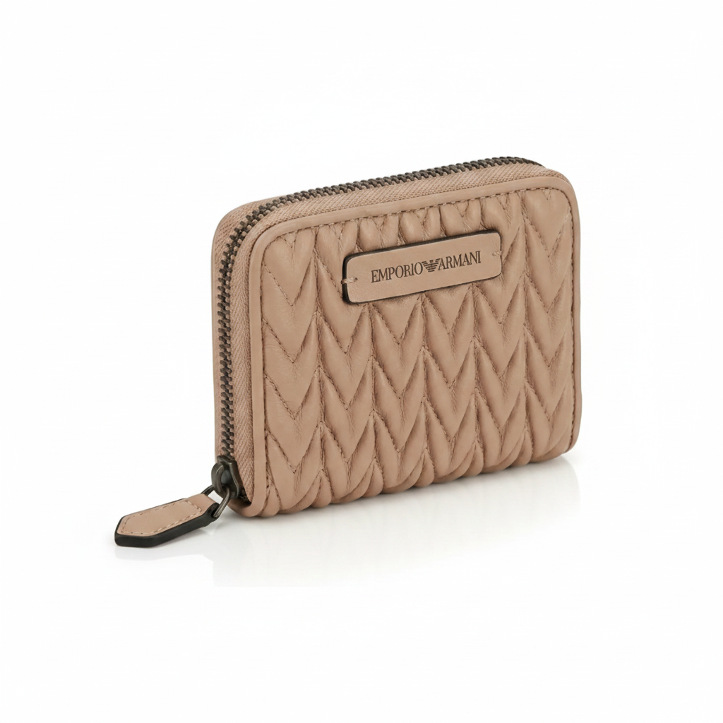 Portefeuille Emporio Armani Femme beige  Élégant Logo Luxe Zip Y3H120/YKT4I