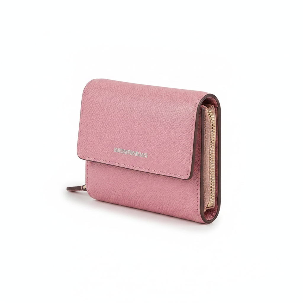 Portefeuille Femme Emporio Armani Rose Poudré  Pliant  Luxe Y3H185 YH15A