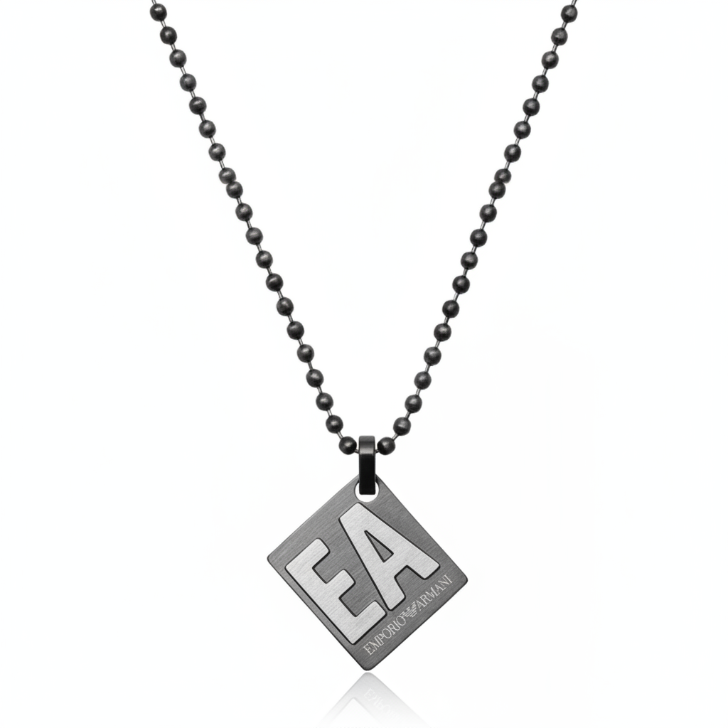 Collier| homme| Emporio Armani| EGS2754060-NEWLOGO| Gris