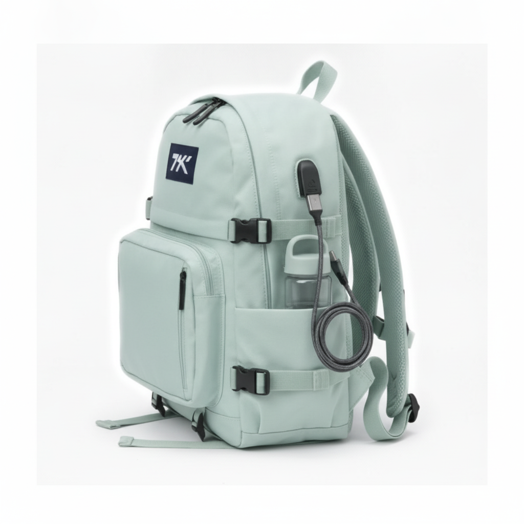 Sac à Dos Unisexe Bleu Aqua Winner 20L Polyester USB École Voyage Résistant