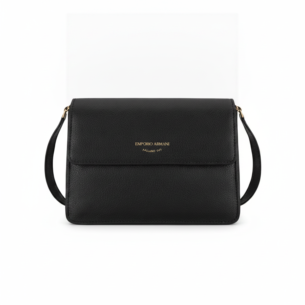 Sac bandoulière Emporio Armani cuir noir Y3B152 femme luxe élégant crossbody