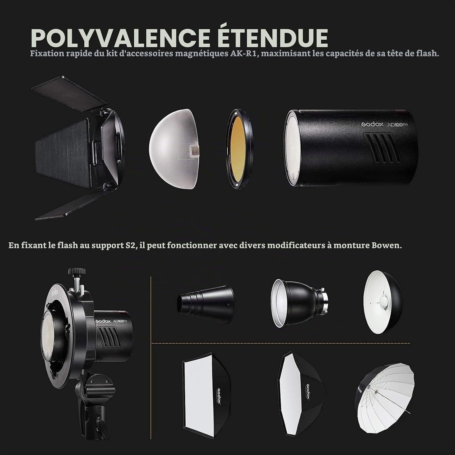 Godox AD100Pro Flash de Studio de Poche 100Ws TTL HSS 2.4G Avec Batterie & Étui – Image 8