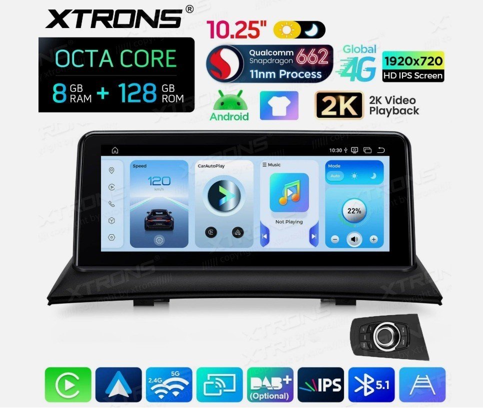 Xtrons Autoradio Android 14 BMW X3 E83 Snapdragon 8G 128G CarPlay 4G GPS
