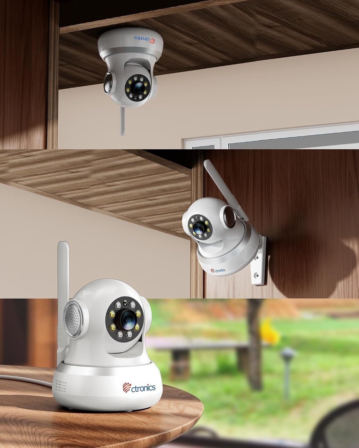 Ctronics Caméra IP 4G LTE Intérieure PTZ 360° Carte SIM 1080P Vision Nocturne – Image 3
