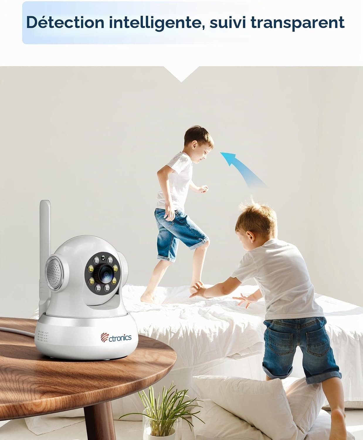 Ctronics Caméra IP 4G LTE Intérieure PTZ 360° Carte SIM 1080P Vision Nocturne – Image 8