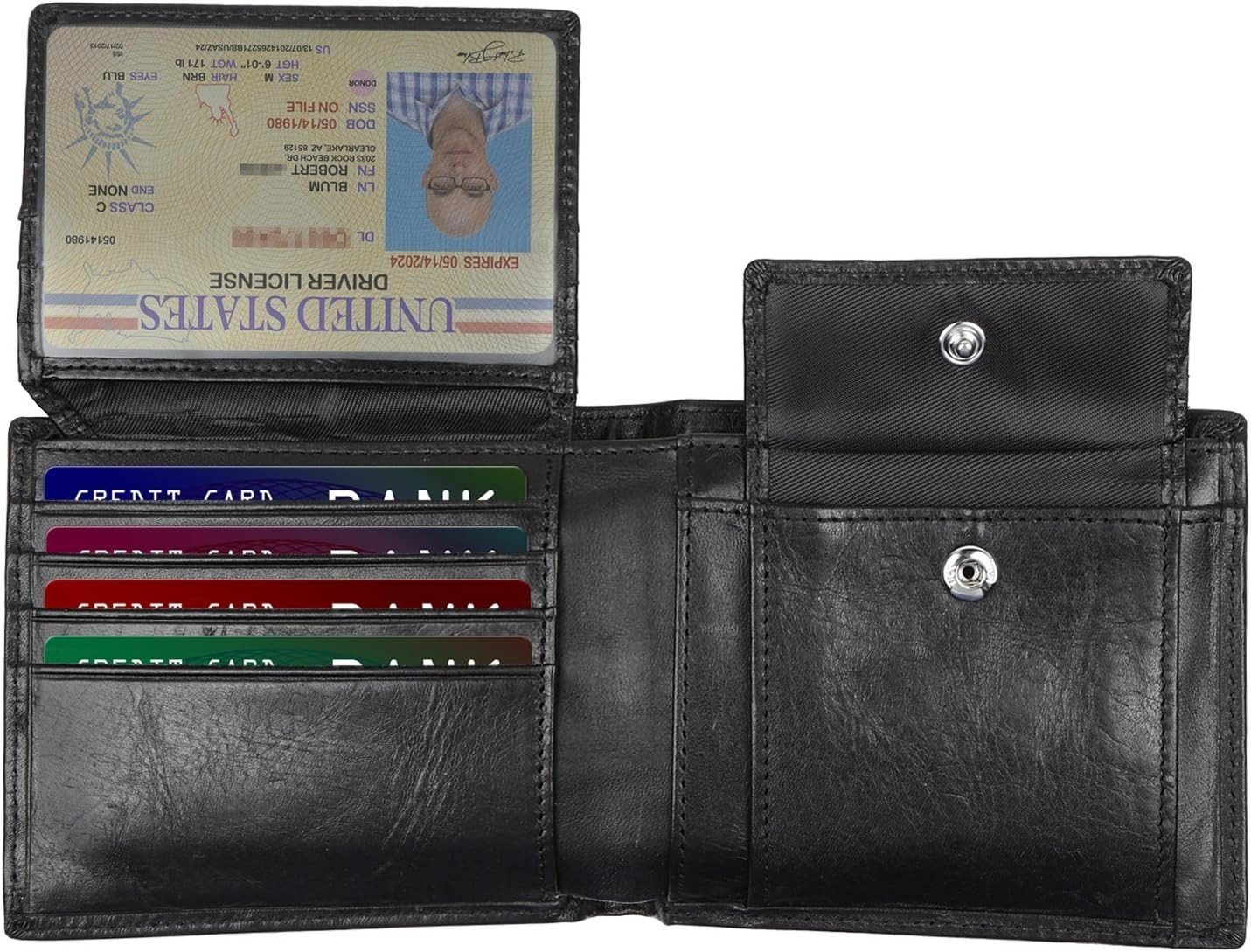 Portefeuille Homme en Cuir Véritable - Protection RFID, Élégant et Pratique – Image 3